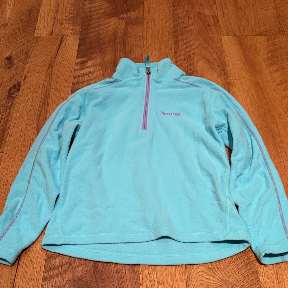 Marmot Girl’s Blue Fleece Quarter Zip Size L